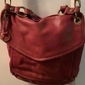 Beautiful burgundy leather crossbody by Fossil, vintage style